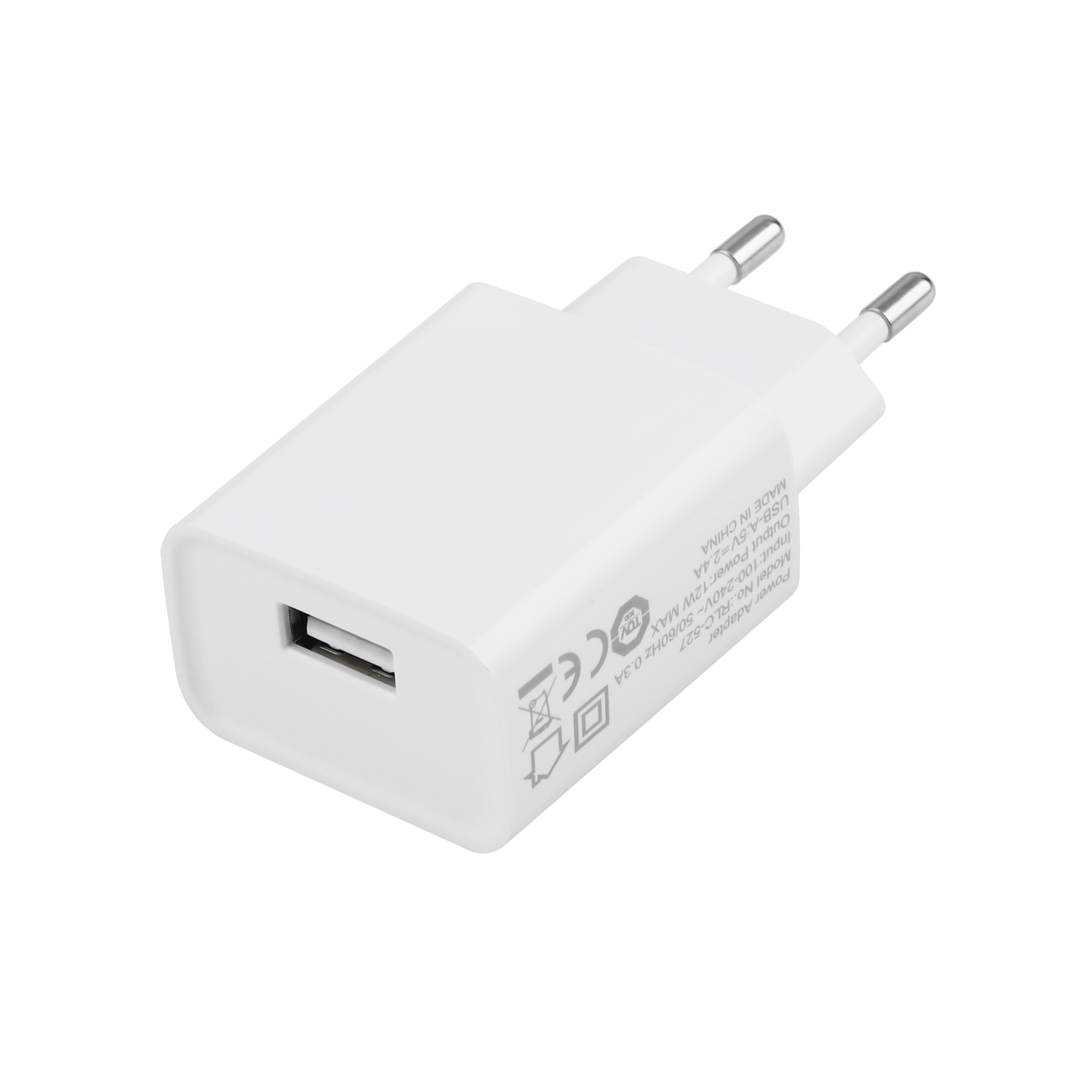 Chargeur secteur 12W, vue du port USB-A