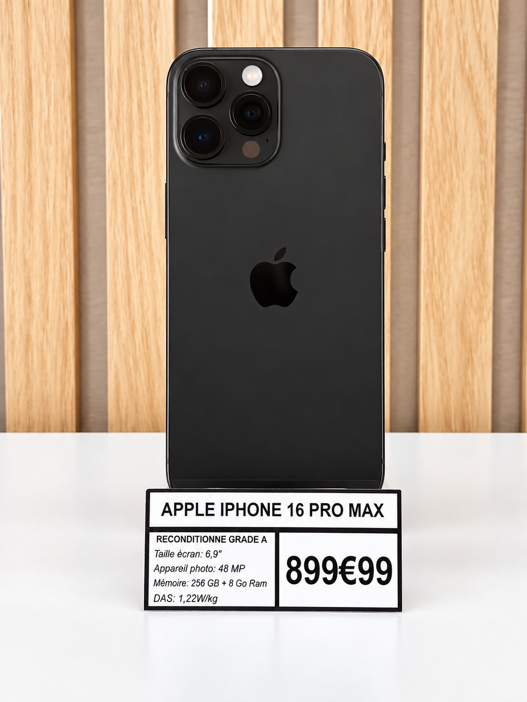iPhone 16 Pro Max Titane Noir reconditionné grade A Repair Place Chamalières
